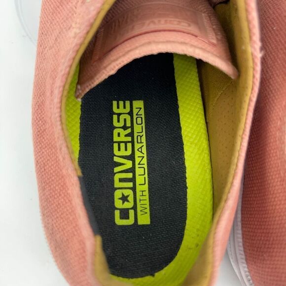 Converse Chuck Taylor Trainers Lunarlon Low Top Coral Pink Size 8.5 Sneakers - Picture 10 of 14